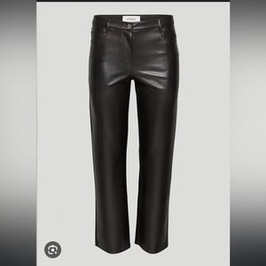 WILFRED THE MELINA CROPPED PANTS VEGAN LEATHER SMALL BLACK